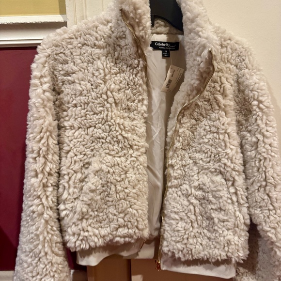 NBW Cream-Colored "Fuzzy" Fall Coat - Picture 3 of 5